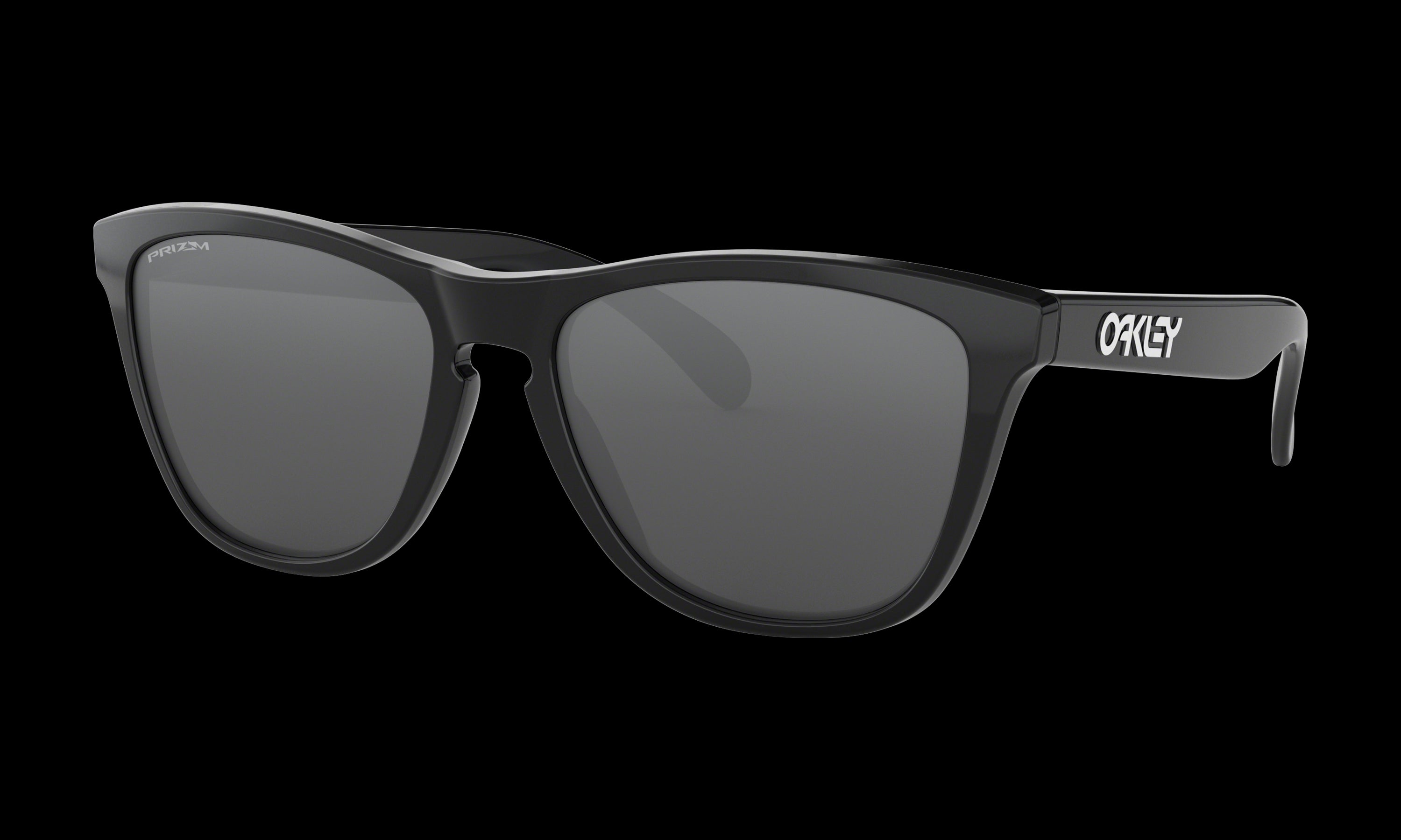 Women's Oakley Frogskins Sunglasses in Polished Black Prizm Black 