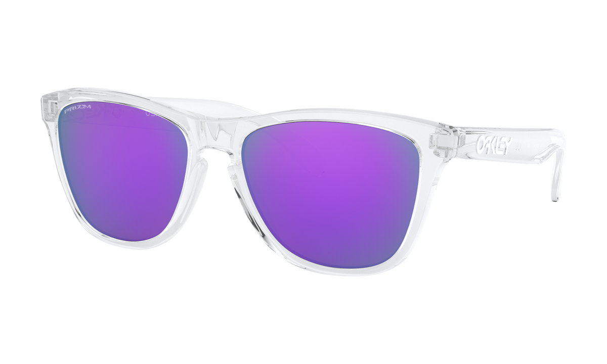 Women's Oakley Frogskins Sunglasses in Polished Clear Prizm Violet