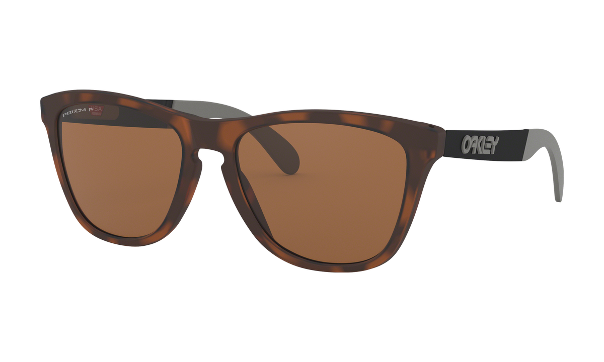Women's Oakley Frogskins Mix Sunglasses in Matte Brown Tortoise Prizm Tungsten Polarized 