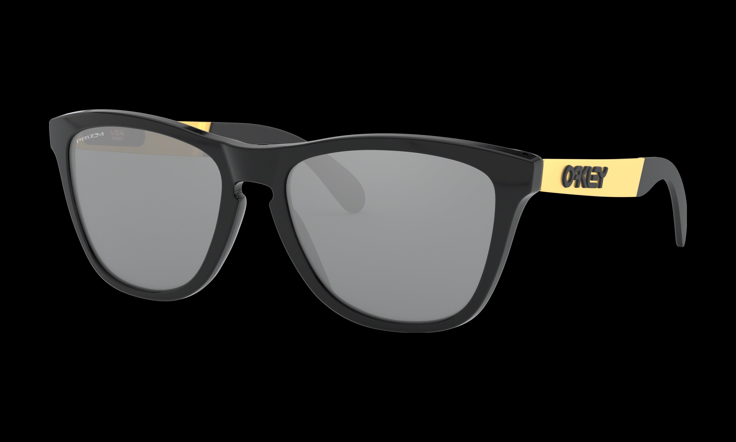 Women's Oakley Frogskins Mix Sunglasses in Polished Black Gold Prizm Black 