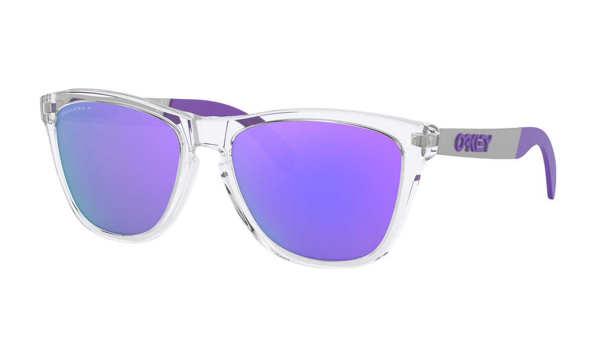 Women's Oakley Frogskins Mix Sunglasses in Polished Clear Prizm Violet Polarized 