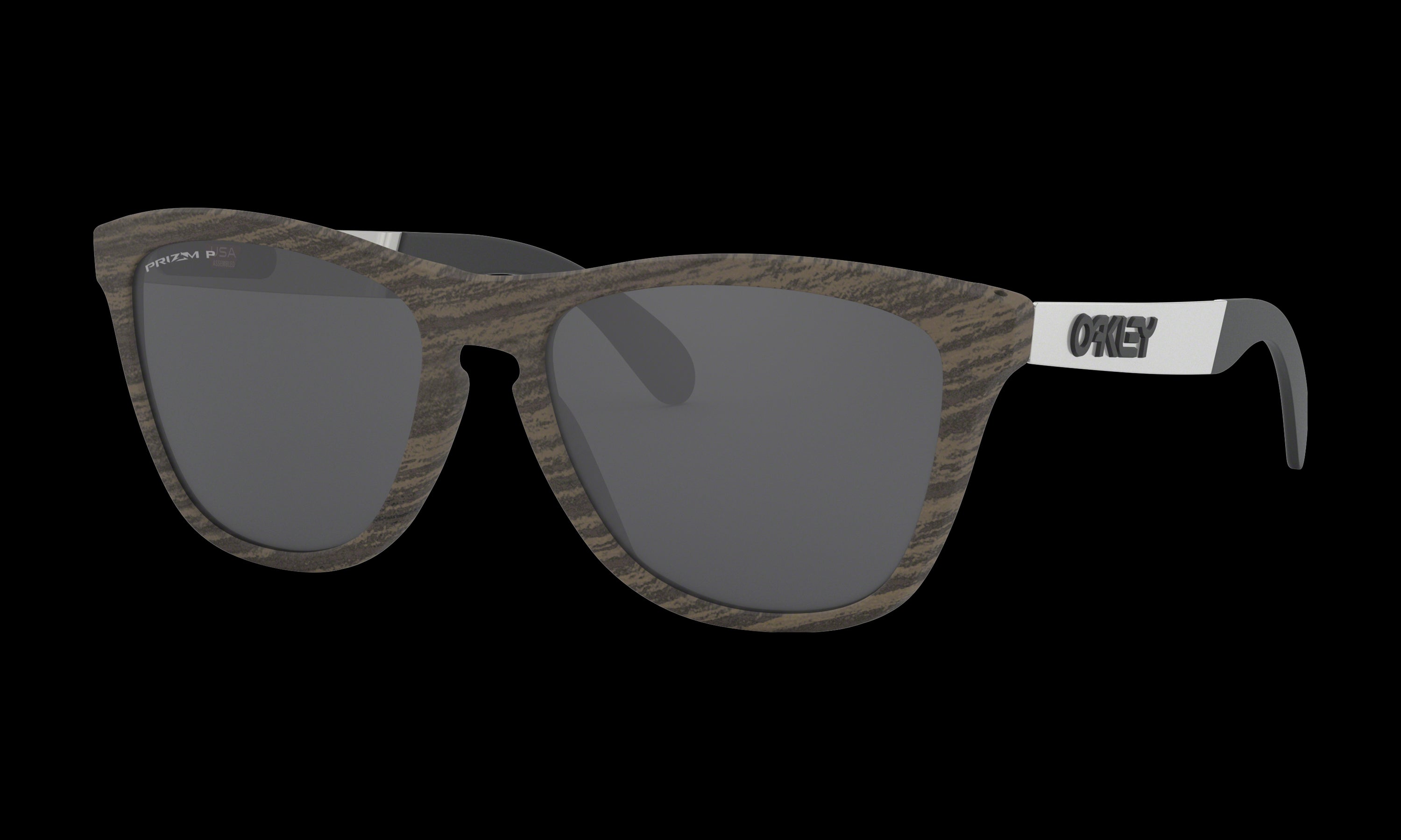 Women's Oakley Frogskins Mix Sunglasses in Woodgrain Prizm Black Polarized 