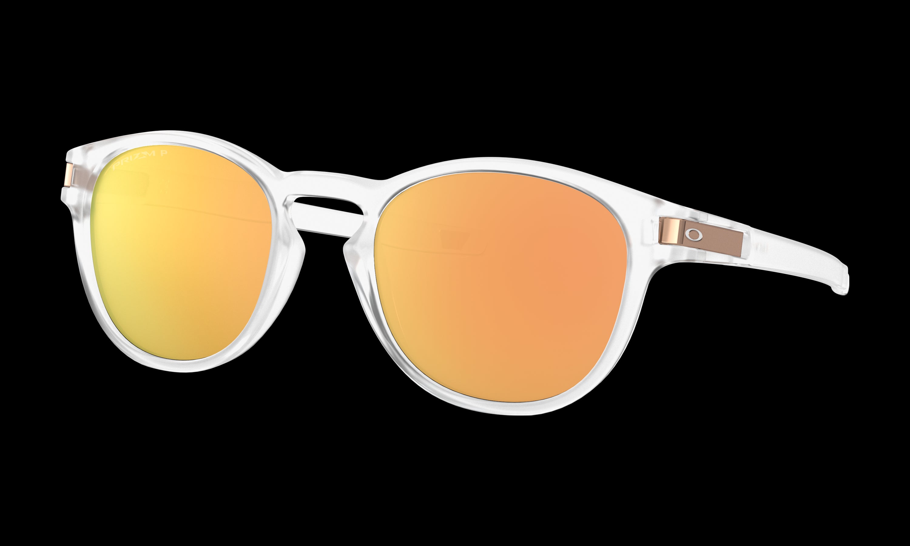 Women's Oakley Latch (Asia Fit) Sunglasses in Matte Clear Prizm Rose Gold Polarized 