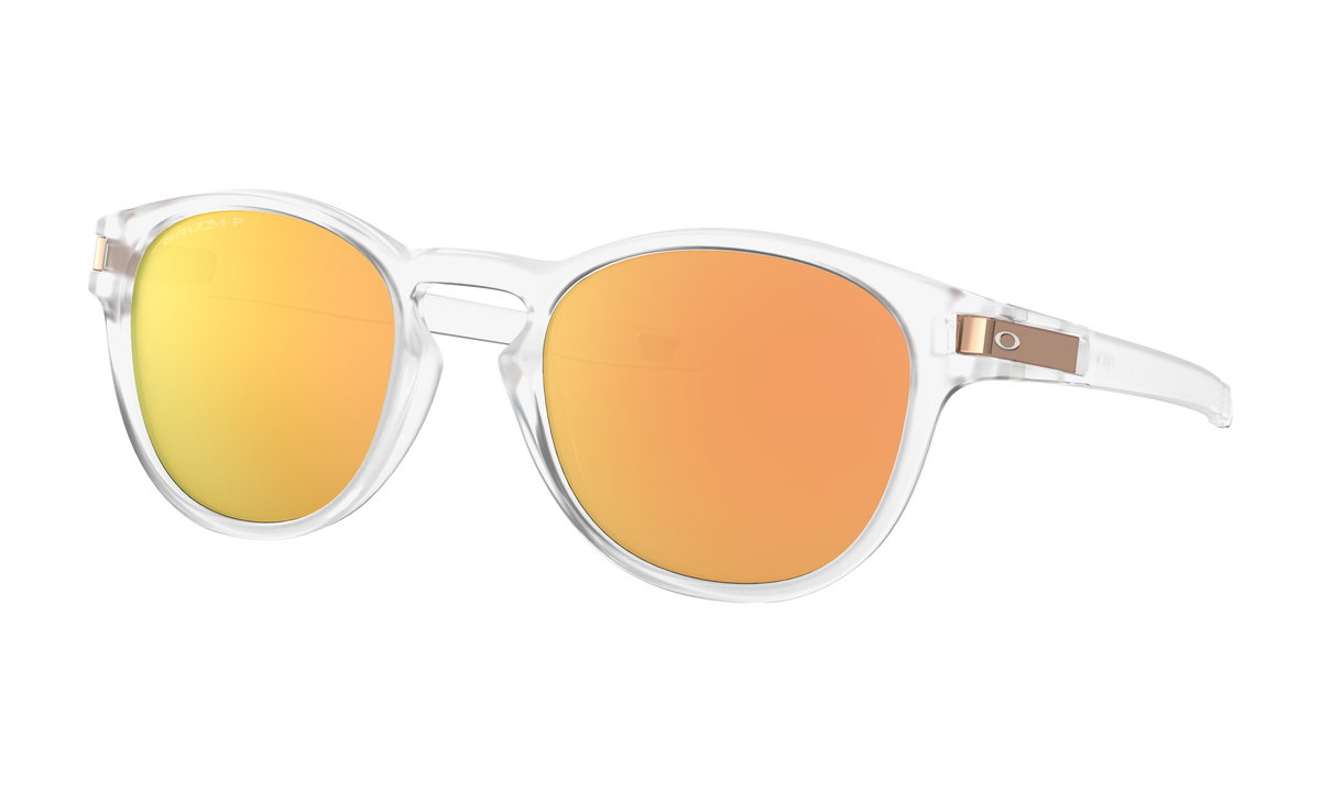 Women's Oakley Latch (Asia Fit) Sunglasses in Matte Clear Prizm Rose Gold Polarized 