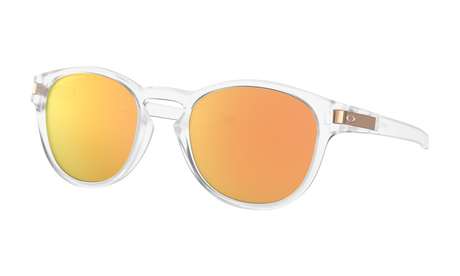 Women's Oakley Latch (Asia Fit) Sunglasses in Matte Clear Prizm Rose Gold Polarized 