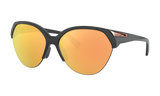 Women's Oakley Trailing Point Sunglasses in Matte Black Prizm Rose Gold Polarized 