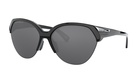 Women's Oakley Trailing Point Sunglasses in Polished Black Prizm Black Polarized 