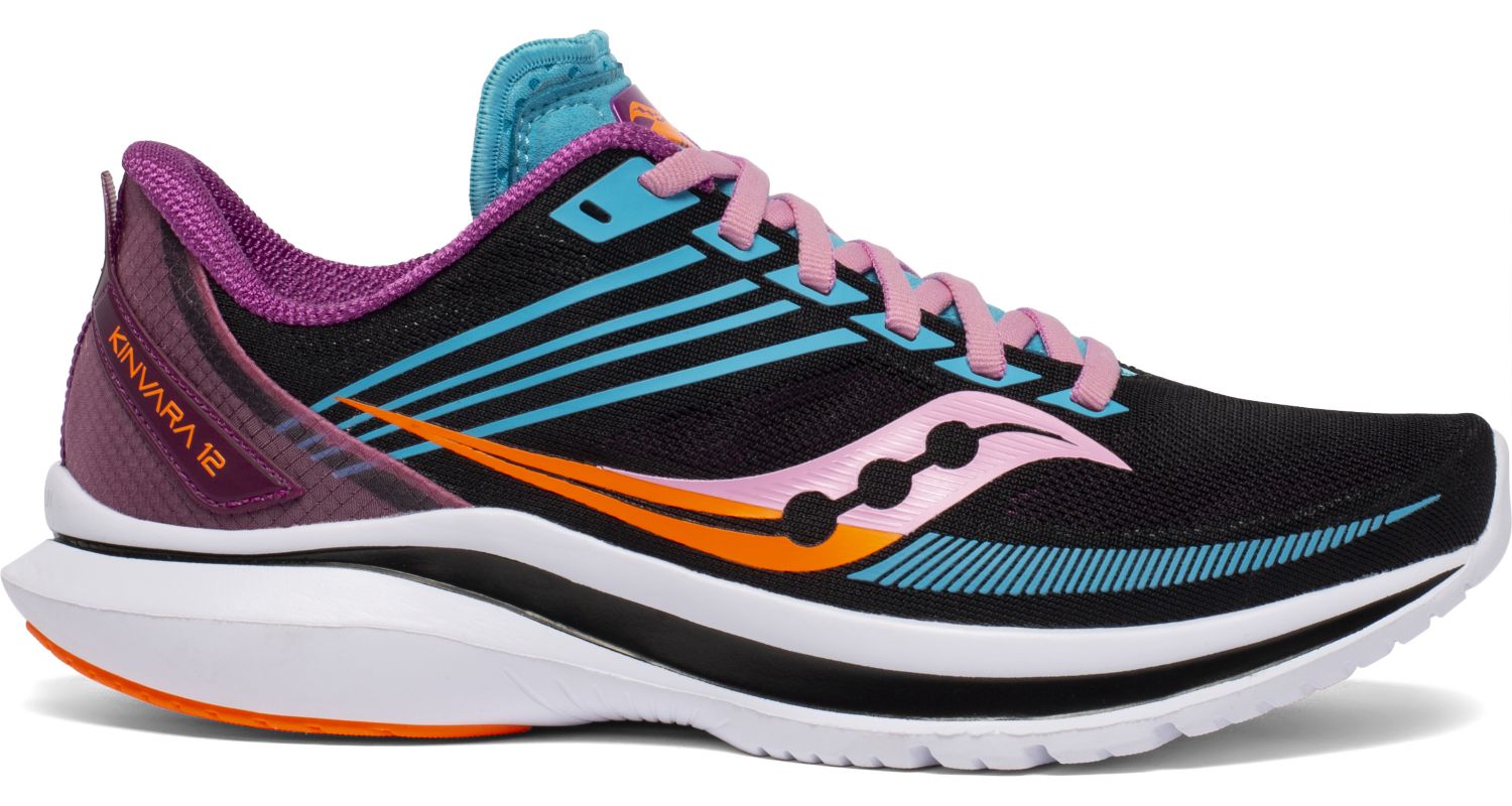 Women's Saucony Kinvara 12 Running Shoe in Future/Black from the side