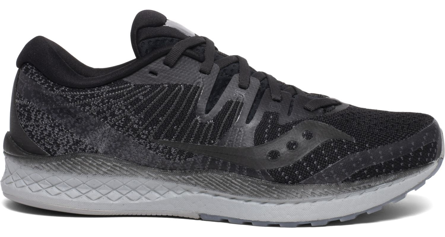 Saucony Women's Liberty Iso 2 Running Shoe in Blackout from the side
