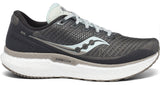 Saucony Women's Triumph 18 Running Shoe in Charcoal/Sky from the side