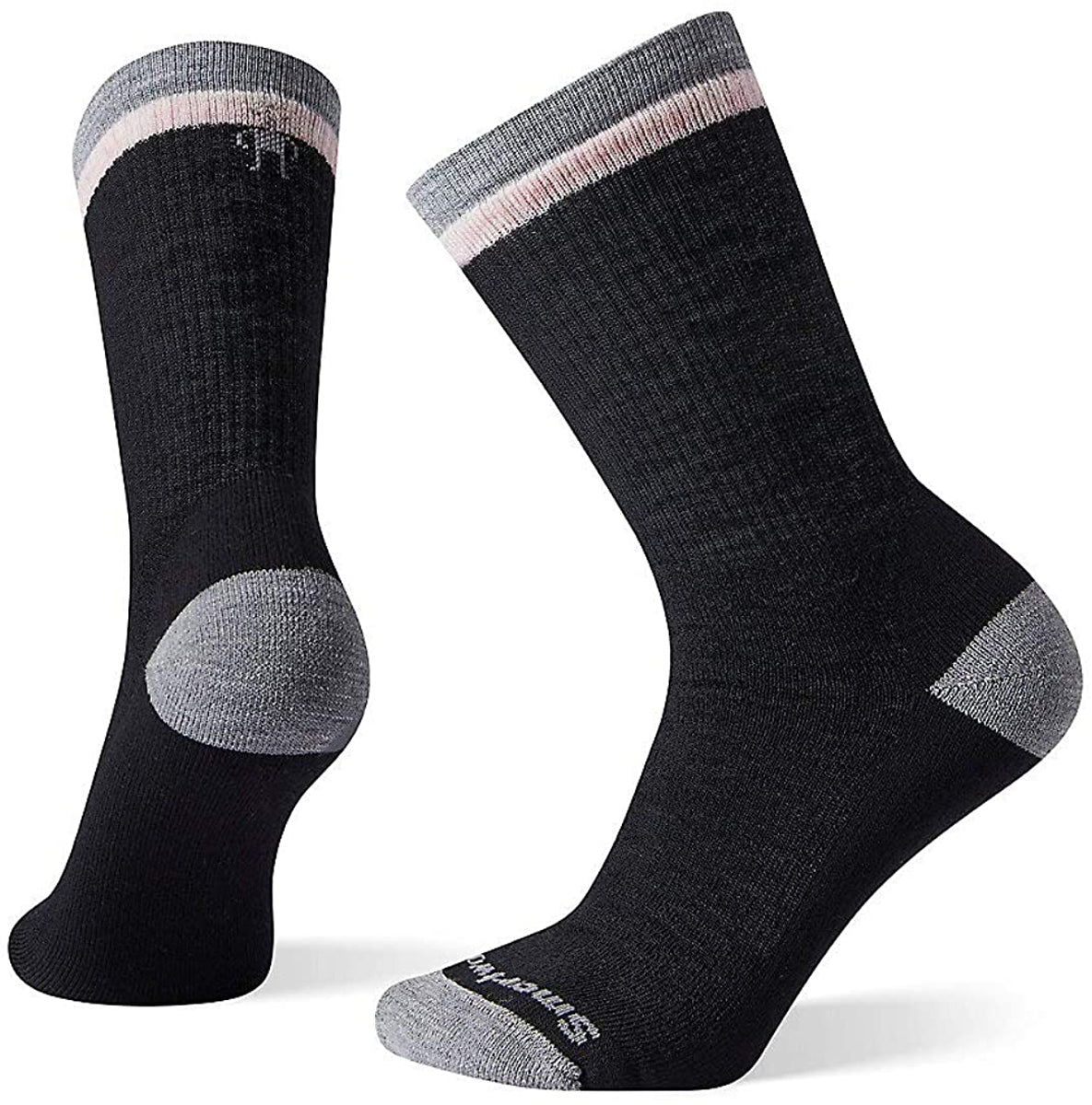 Women's Smartwool Hike Medium Best Friend Crew Socks in Black from the side view