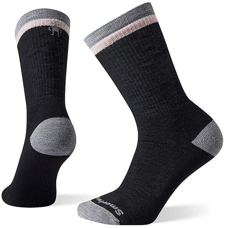 Women's Smartwool Hike Medium Best Friend Crew Socks in Black from the side view