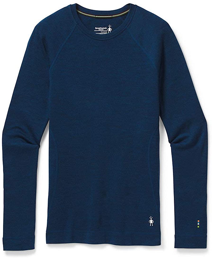 Women's Smartwool Merino 250 Baselayer Crew in Alpine Blue Heather from the front