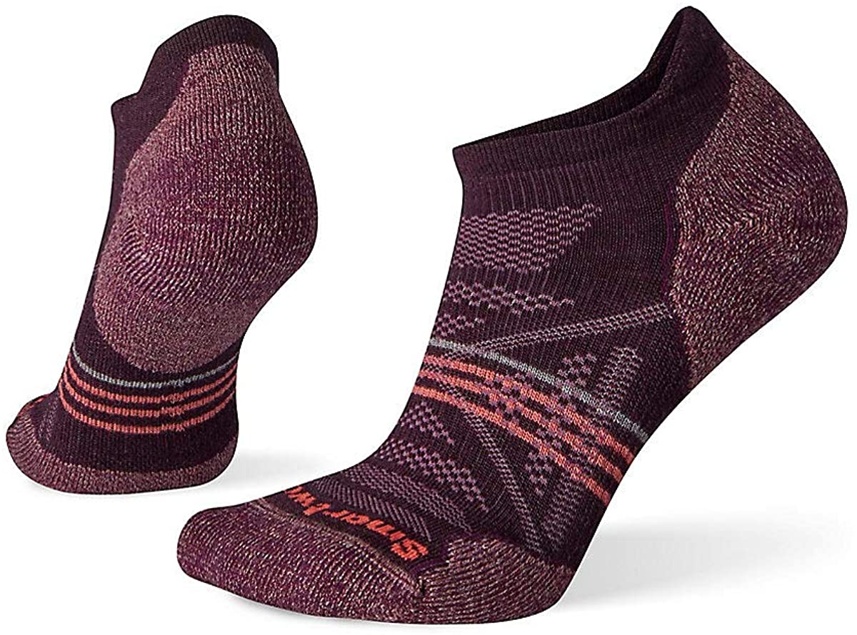 Women's Smartwool PhD Outdoor Light Hiking Micro Socks in Bordeaux from the front view