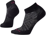Women's Smartwool PhD Run Light Elite Low Cut Sock in Black from the side