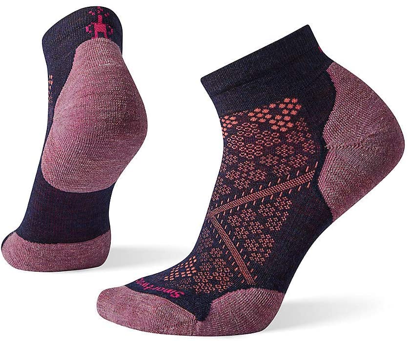 Women's Smartwool PhD Run Light Elite Low Cut Sock in Deep Navy from the side