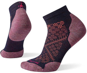 Women's Smartwool PhD Run Light Elite Low Cut Sock in Deep Navy from the side