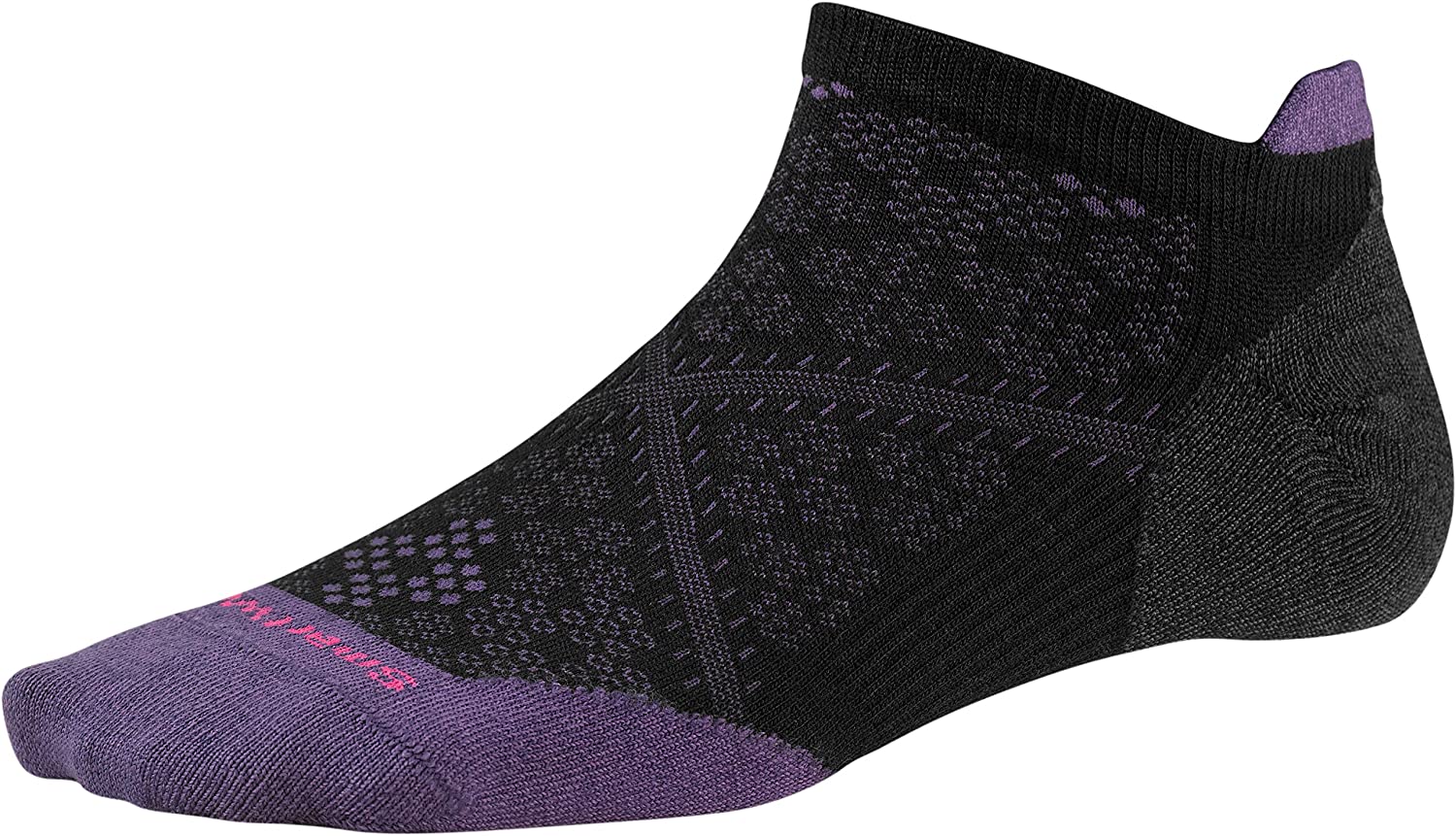 Women's Smartwool PhD Run Ultra Light Micro Socks in Black from the front