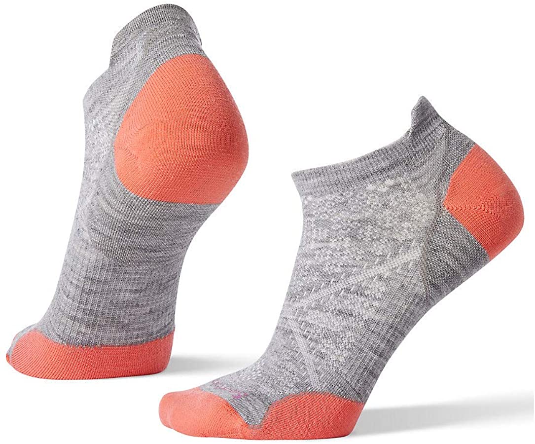 Women's Smartwool PhD Run Ultra Light Micro Socks in Light Gray from the front