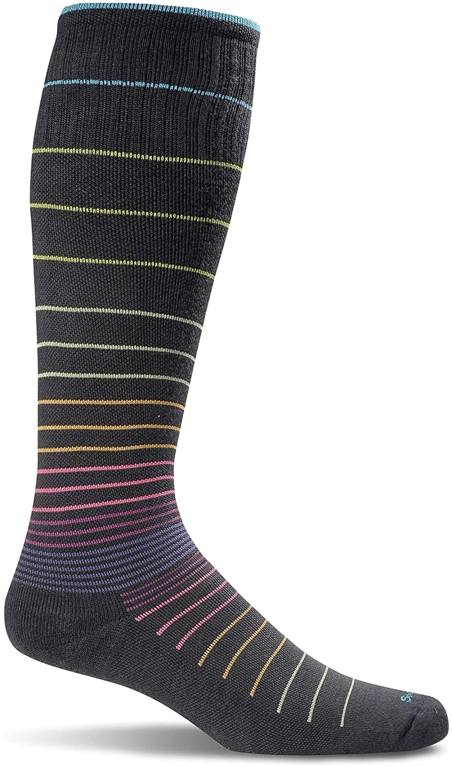 Sockwell Women's Circulator Moderate Graduated Compression Sock in Black 2 from the side