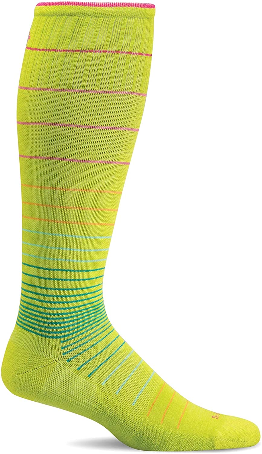 Sockwell Women's Circulator Moderate Graduated Compression Sock in Limelight from the side