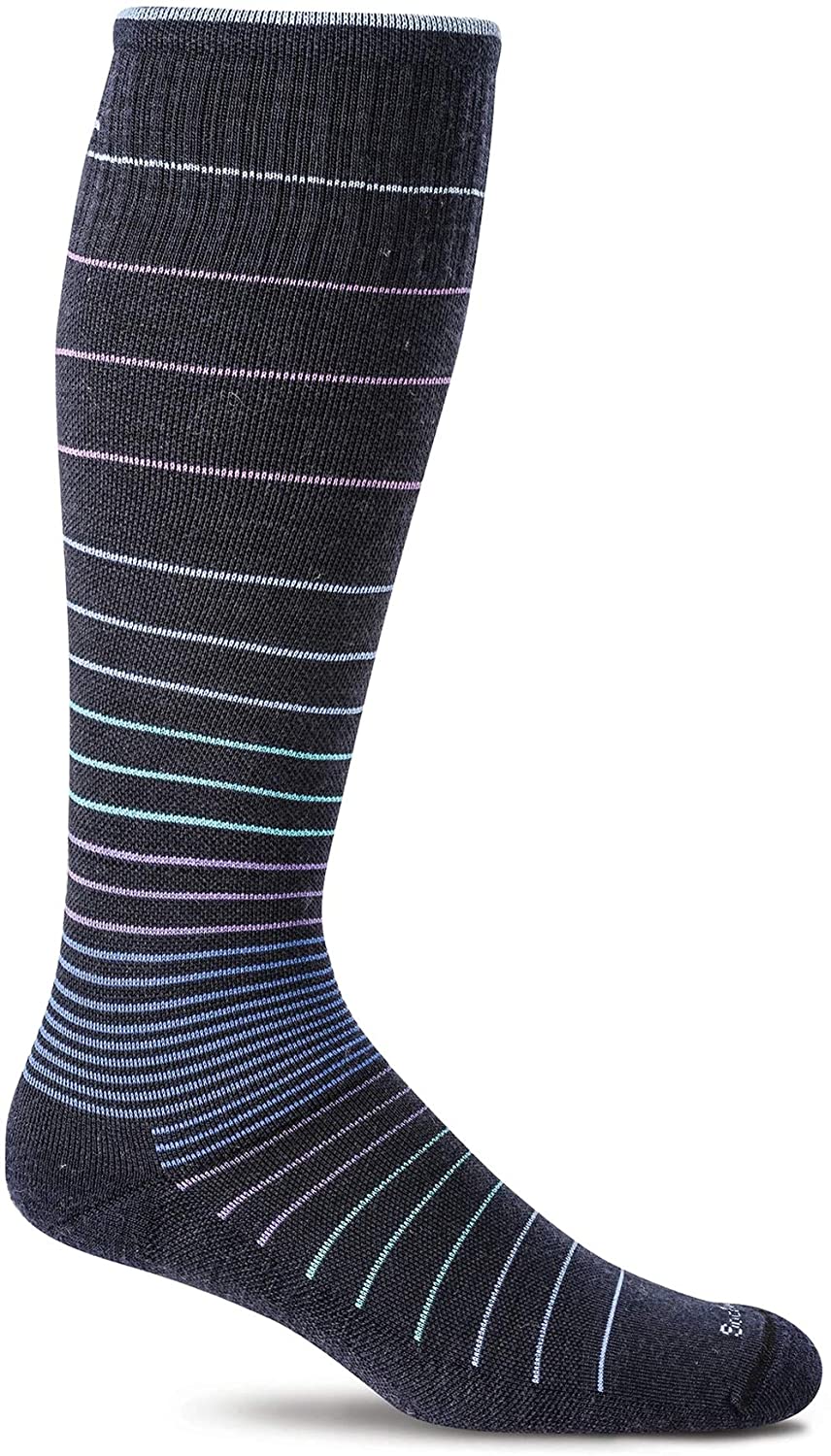 Sockwell Women's Circulator Moderate Graduated Compression Sock in Navy from the side
