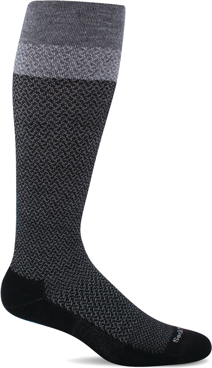 Women's Sockwell Full Twist Moderate Graduated Compression Sock in Black from the front view