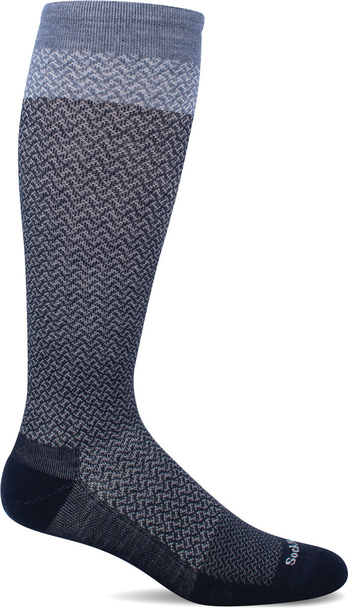 Women's Sockwell Full Twist Moderate Graduated Compression Sock in Navy from the front view
