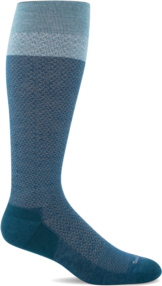 Women's Sockwell Full Twist Moderate Graduated Compression Sock in Teal from the front view