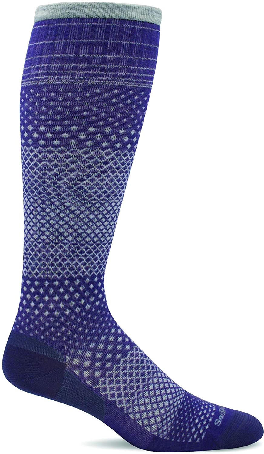 Sockwell Women's Micro Grade Moderate Graduated Compression Sock in Plum from the side