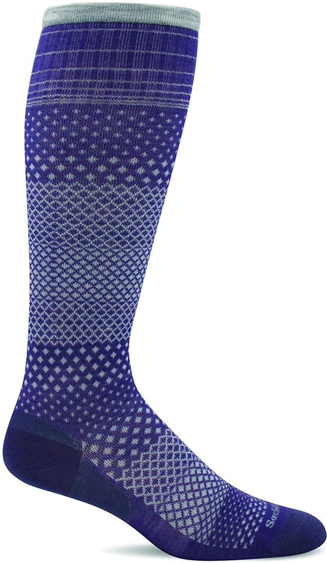 Sockwell Women's Micro Grade Moderate Graduated Compression Sock in Plum from the side