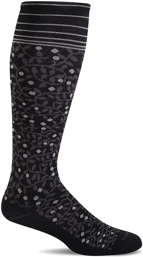 Sockwell Women's New Leaf Firm Graduated Compression Sock in Black from the side