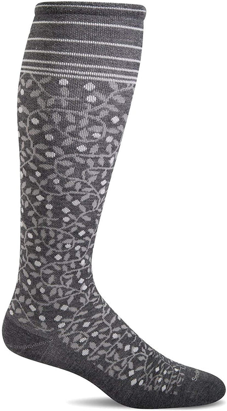 Sockwell Women's New Leaf Firm Graduated Compression Sock in Charcoal from the side