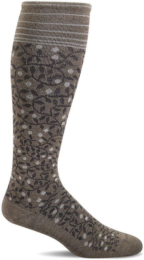 Sockwell Women's New Leaf Firm Graduated Compression Sock in Khaki from the side