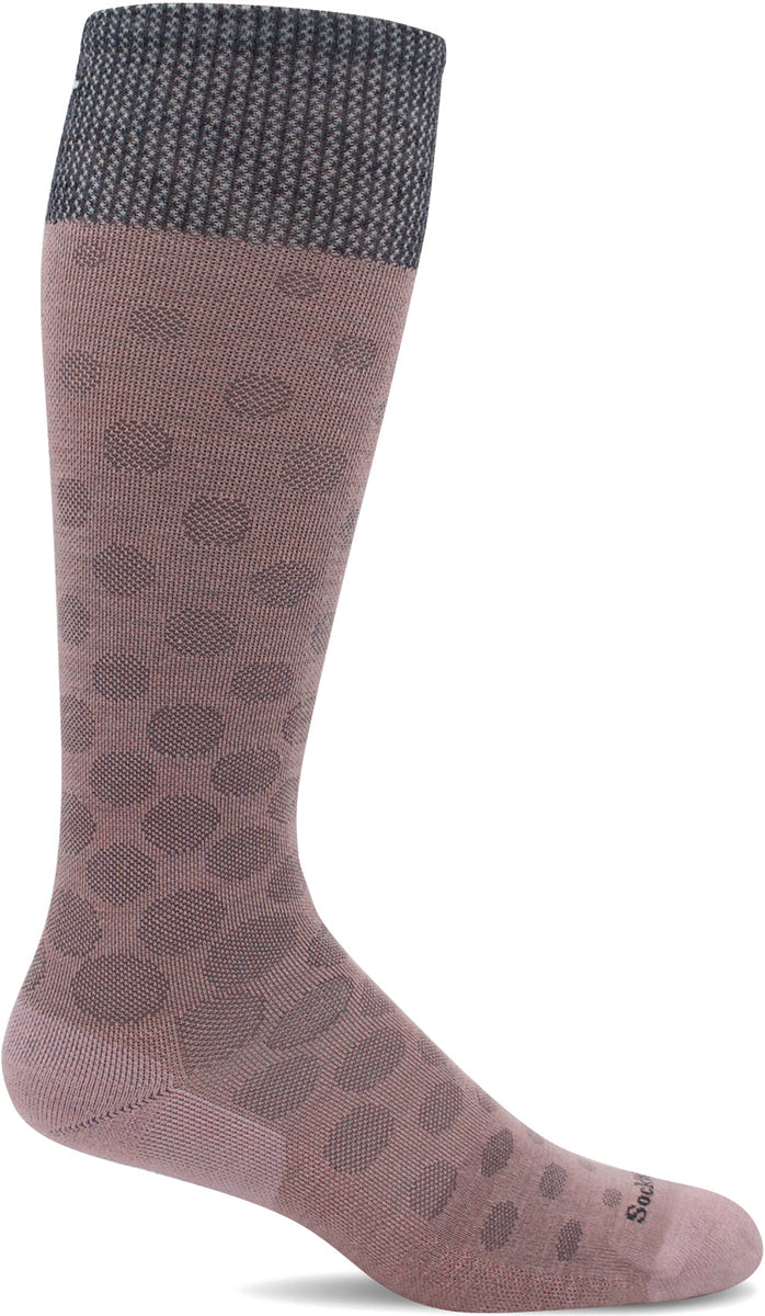 Women's Sockwell Spot On Moderate Graduated Compression Sock in Rose from the front view