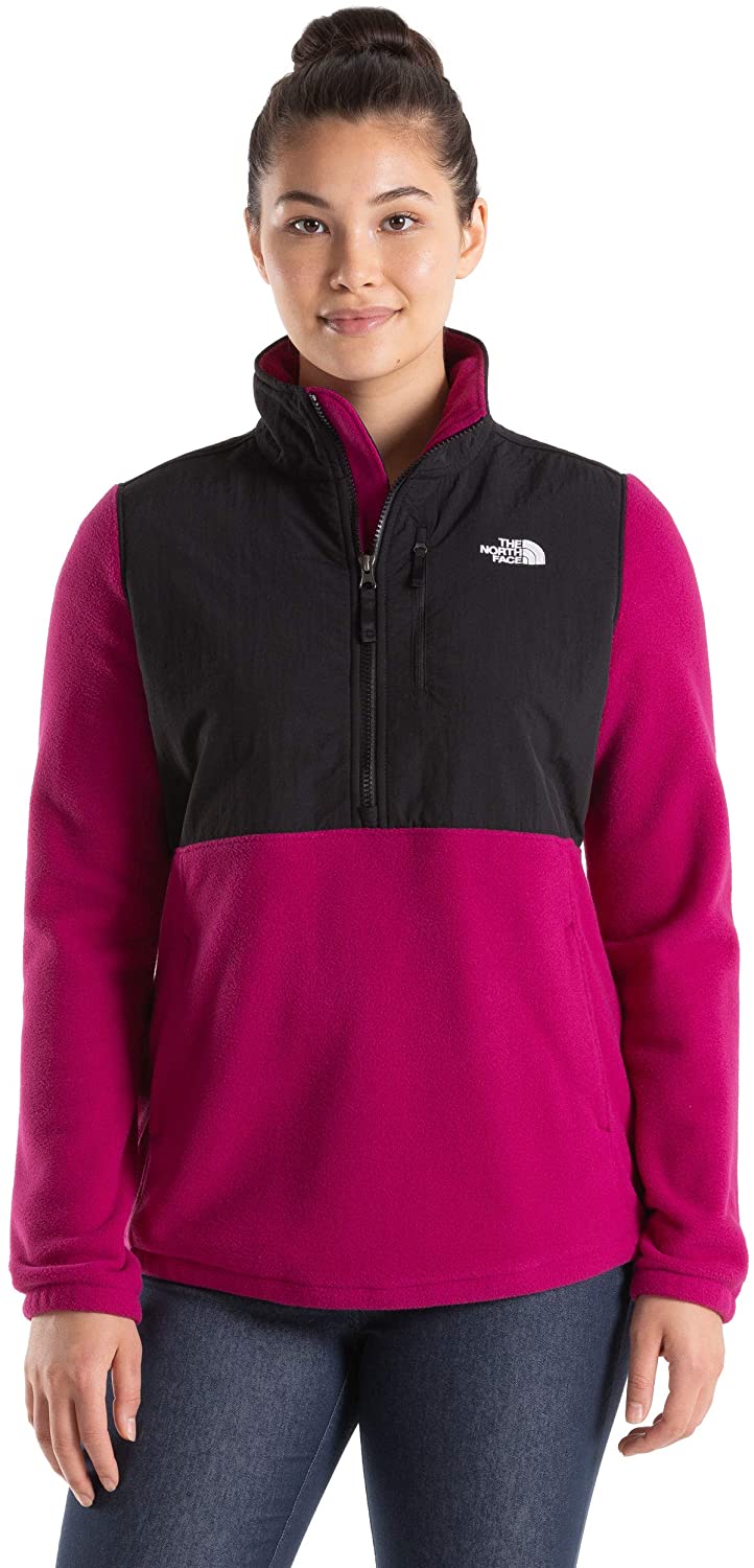 Women's The North Face Candescent Quarter Zip Jacket in Dramatic Plum/TNF Black from the front