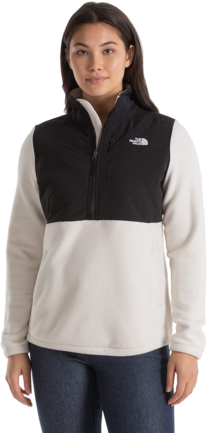 Women's The North Face Candescent Quarter Zip Jacket in Vintage White/TNF Black from the front