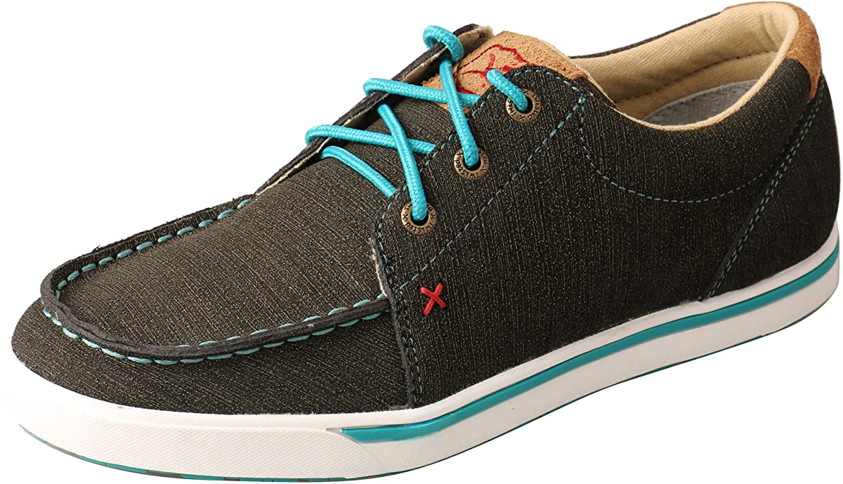Women's Twisted X Casual Kicks Shoe in Charcoal & Turquoise from the front