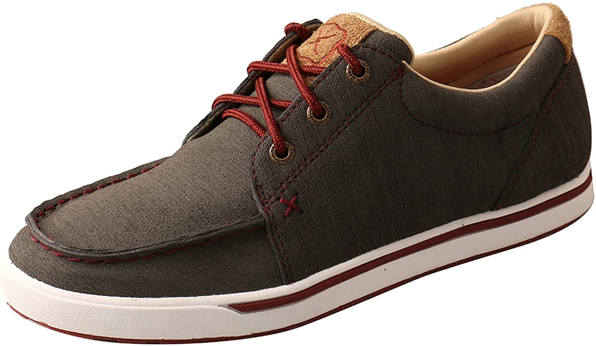 Women's Twisted X Casual Kicks Shoe in Dark Grey & Barn Red from the front