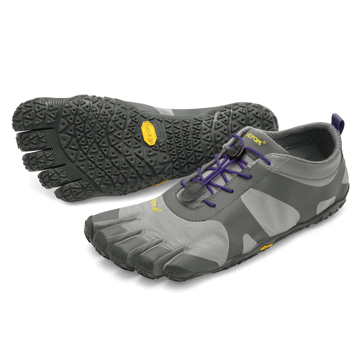 Women's Vibram Five Fingers V-Alpha Hiking Shoe in Grey/Violet from the front