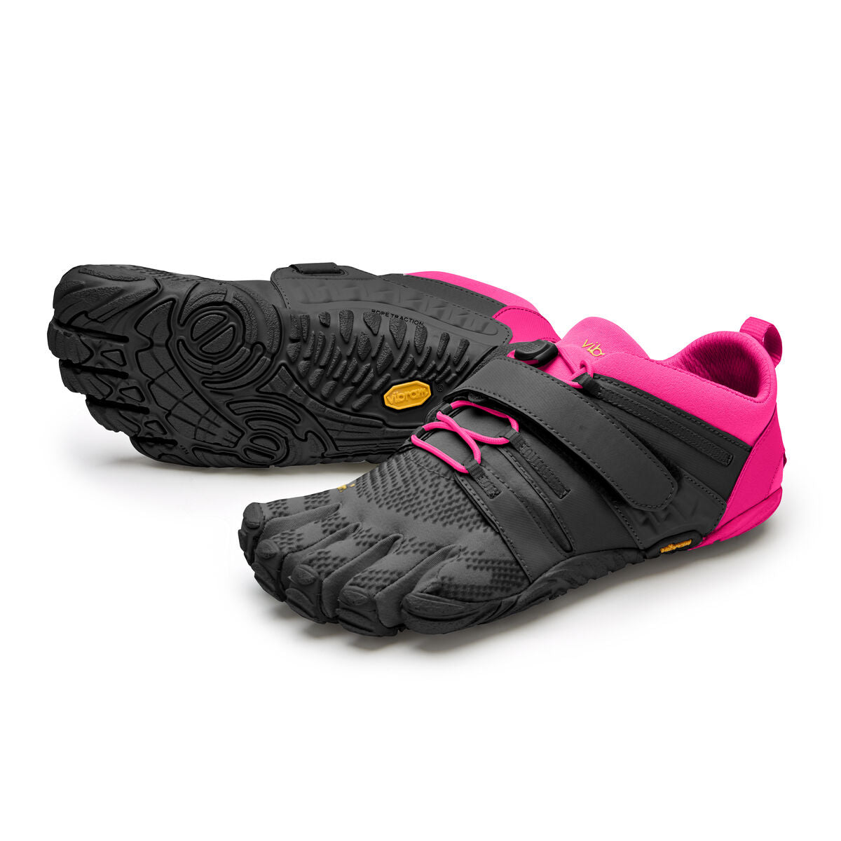 Women's Vibram Five Fingers V-Train 2.0 Fitness and Training Shoe in Black/Pink from the front