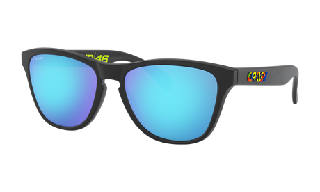 Youth Oakley Frogskins XS (Youth Fit) Sunglasses in Polished Black Prizm Sapphire