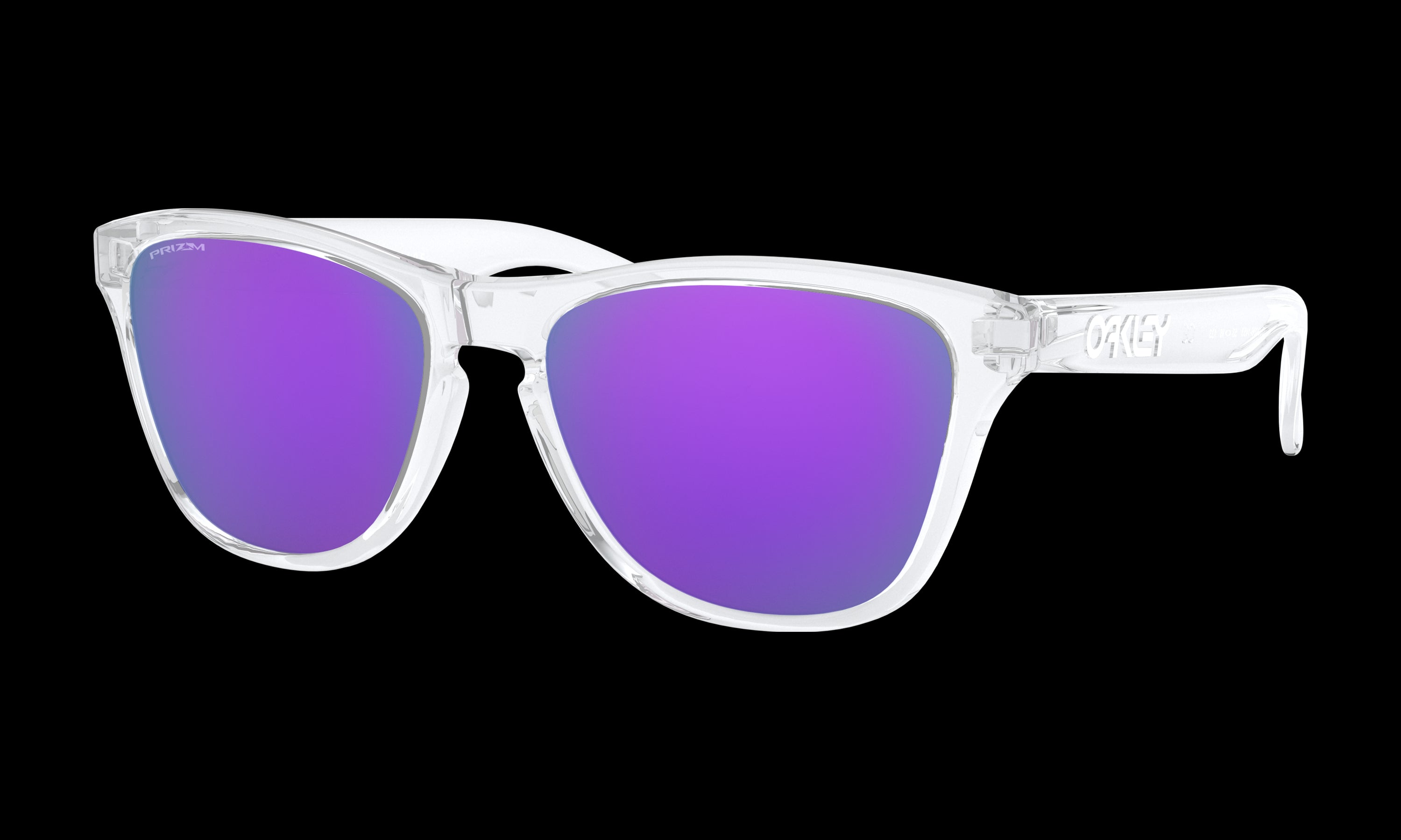 Youth Oakley Frogskins XS (Youth Fit) Sunglasses in Polished Clear Prizm Violet