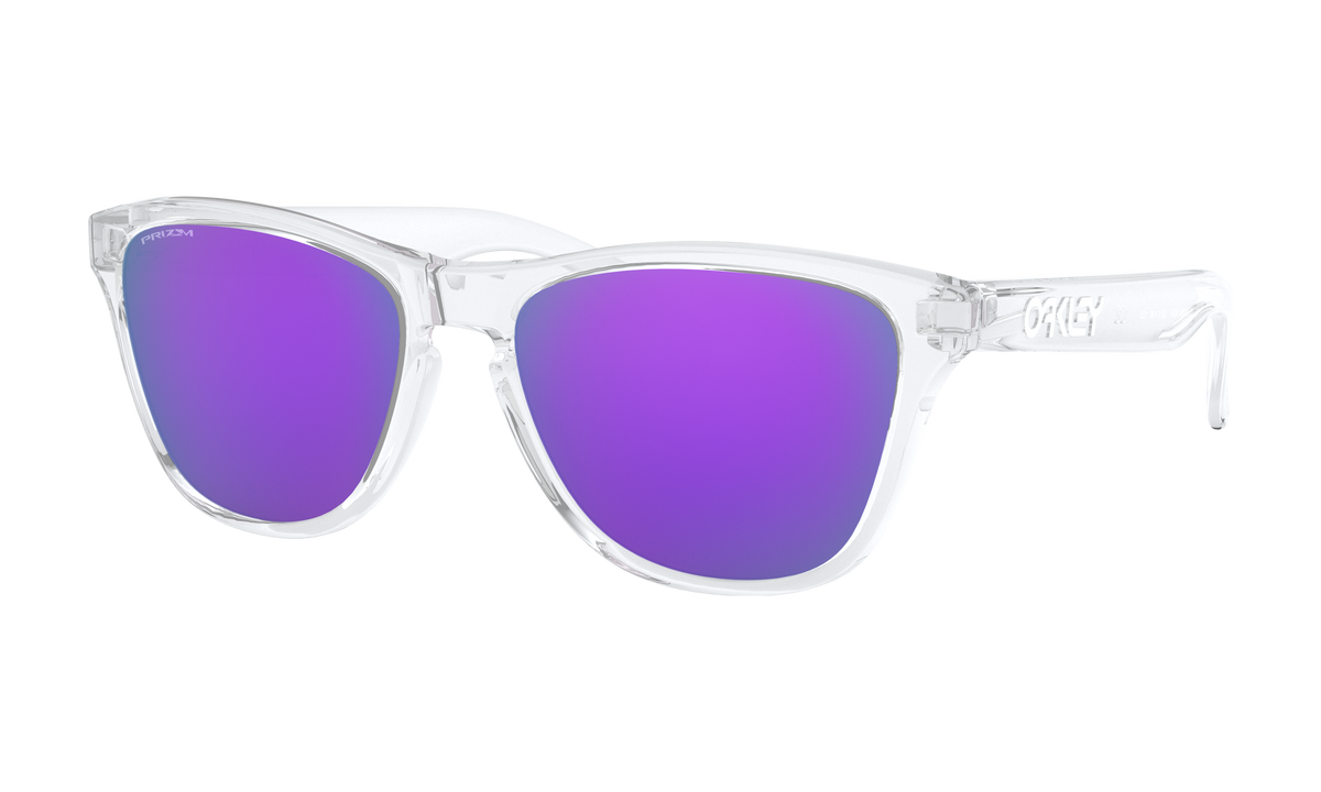 Youth Oakley Frogskins XS (Youth Fit) Sunglasses in Polished Clear Prizm Violet