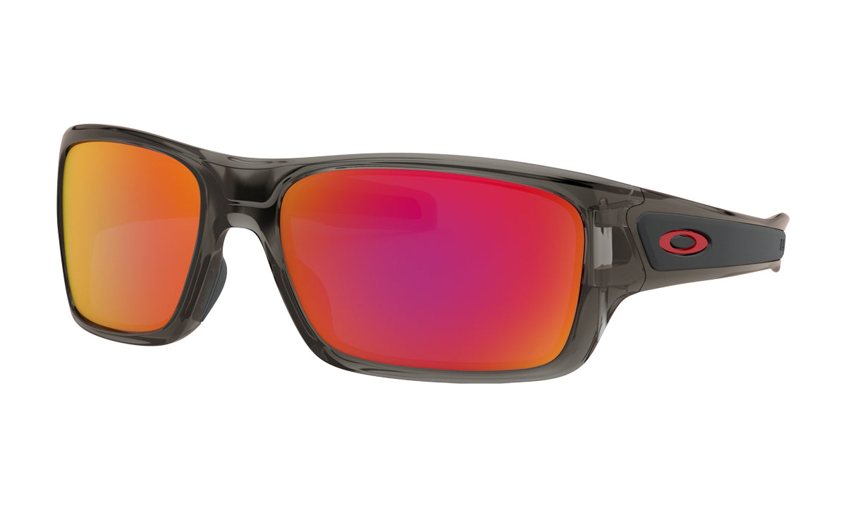 Youth Oakley Turbine XS Sunglasses in Grey Smoke/Ruby Iridium from the front view