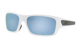 Youth Oakley Turbine XS Sunglasses in Polished White/Prizm Deep Water Polarized from the front view