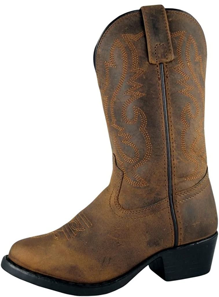 Youth Smoky Mountain Denver Leather Boot in Oil Distress Brown