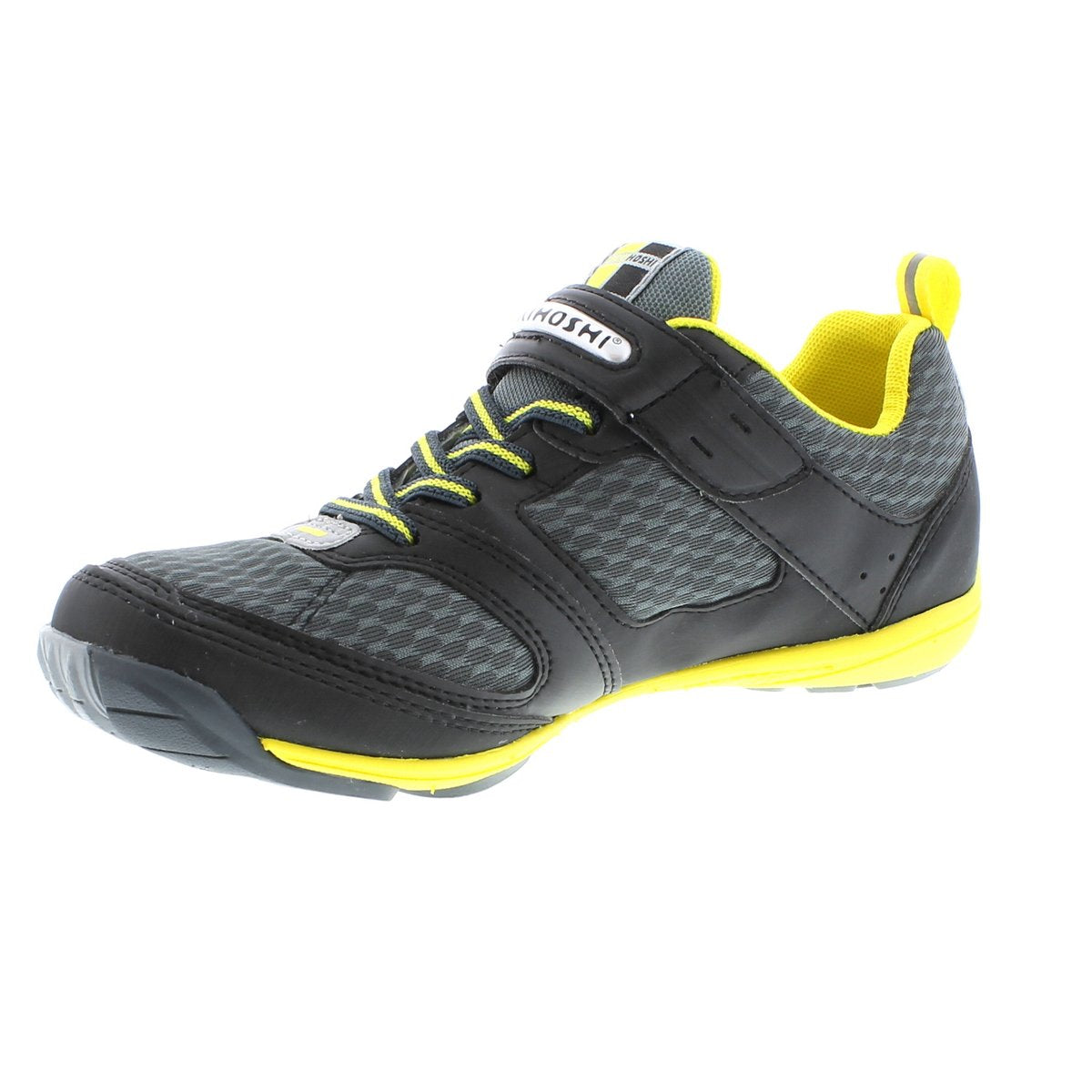 Youth Tsukihoshi Mako Sneaker in Black/Yellow from the front view