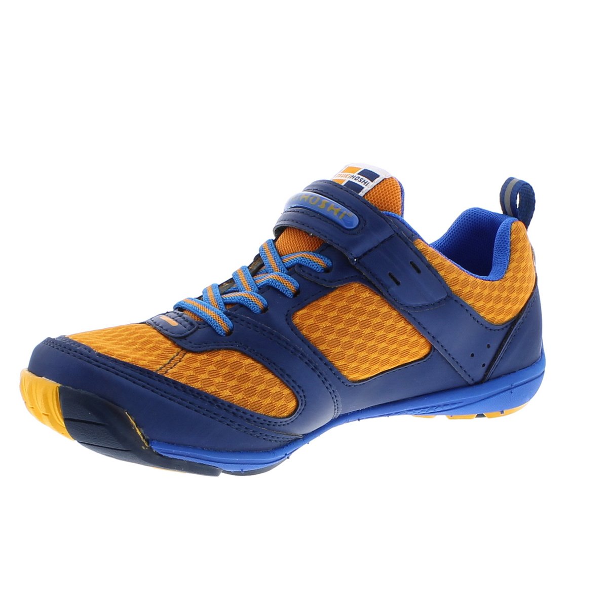 Youth Tsukihoshi Mako Sneaker in Navy/Orange from the front view